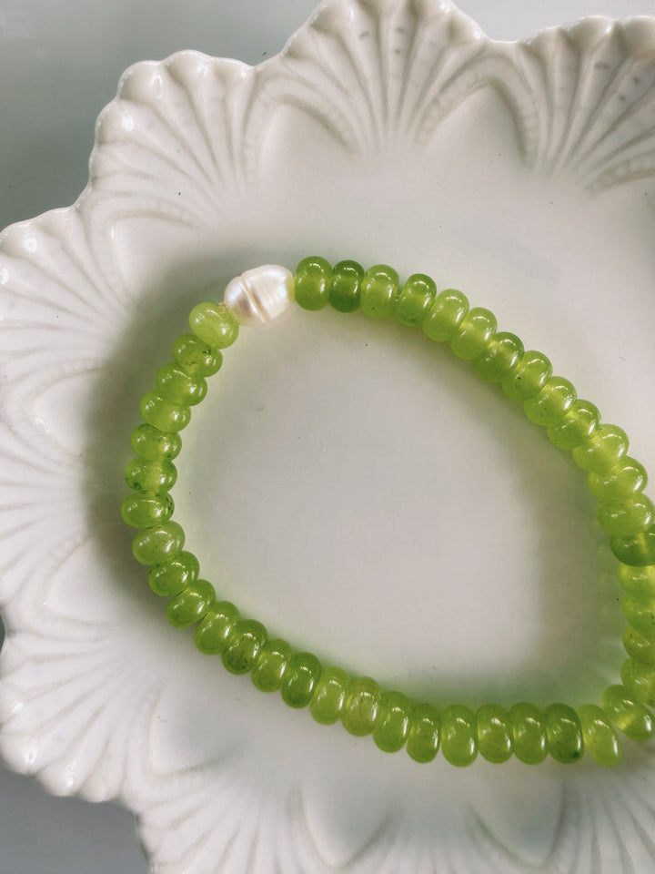 Green Gemstone Bracelets, Pearls
