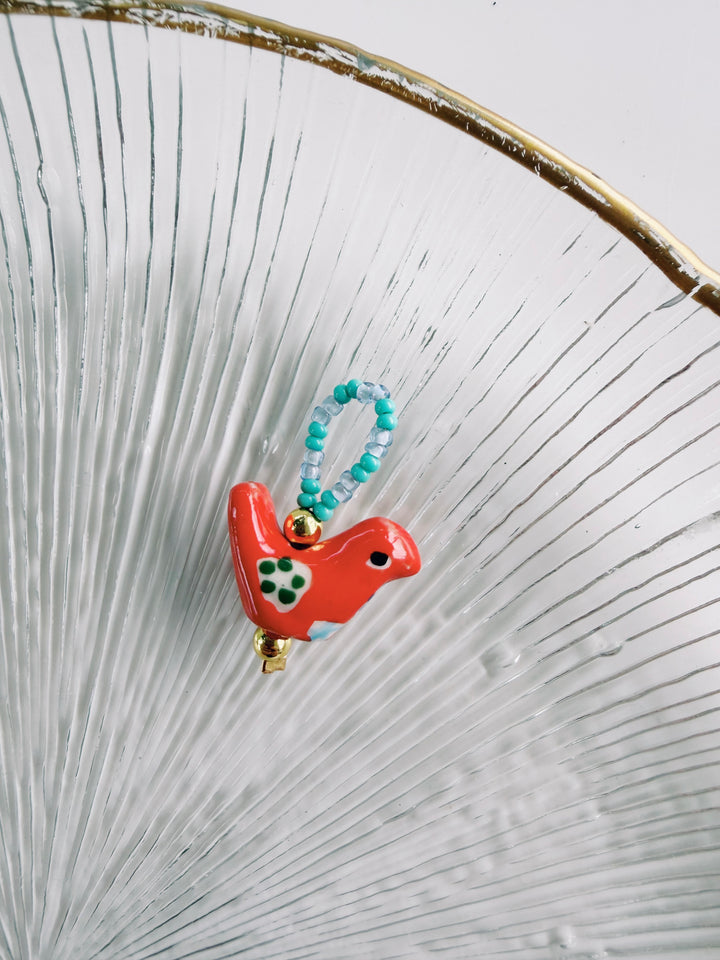 Beaded Bird Charm, Bead Girl Summer