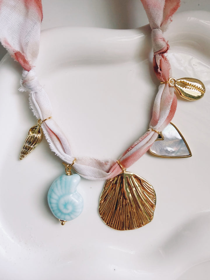 Sunset Charm Bandana Necklace, Marine Dreams