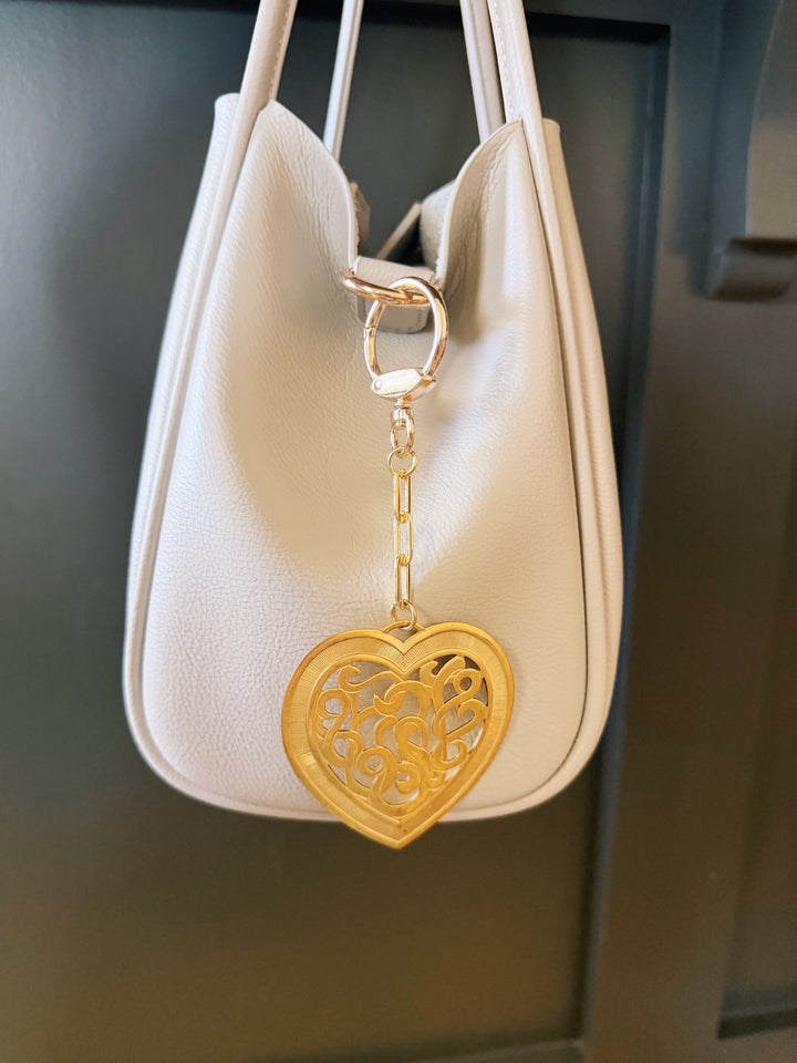 Vintage Heart Bag Charms