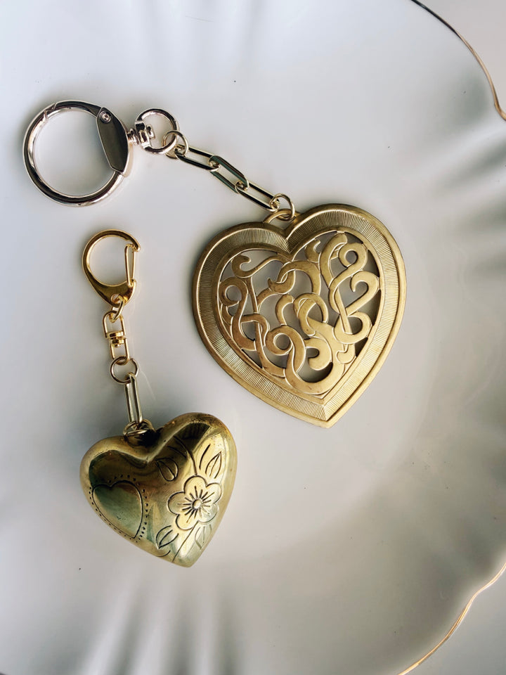 Vintage Heart Bag Charms