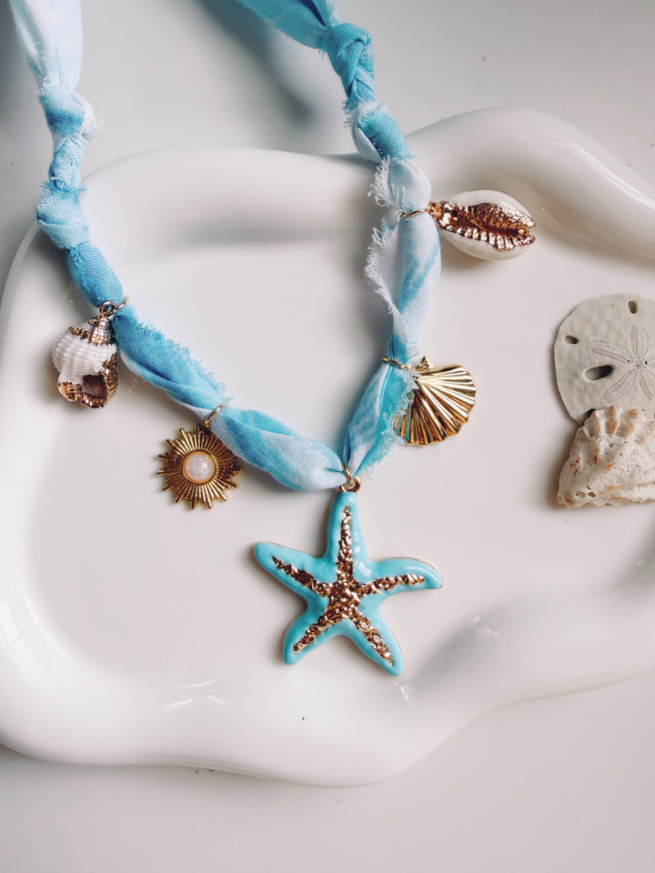Coastal Necklace with Starfish Pendant, Marine Dreams