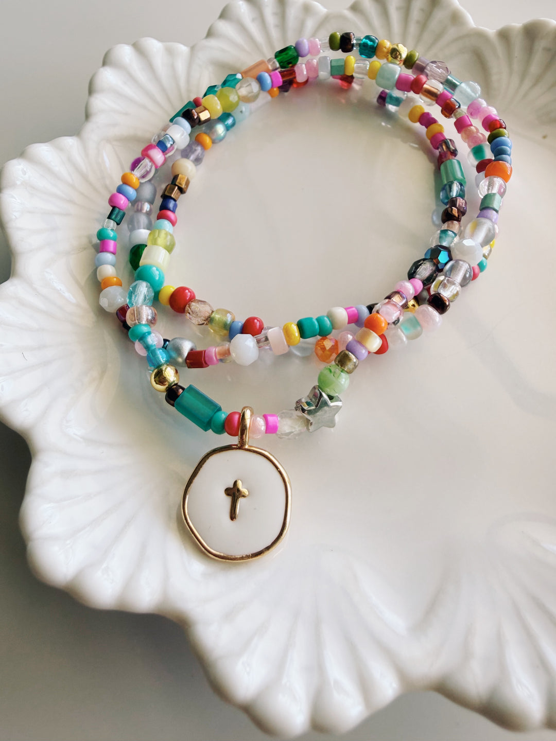 Cross Mixed Media Bracelet Set