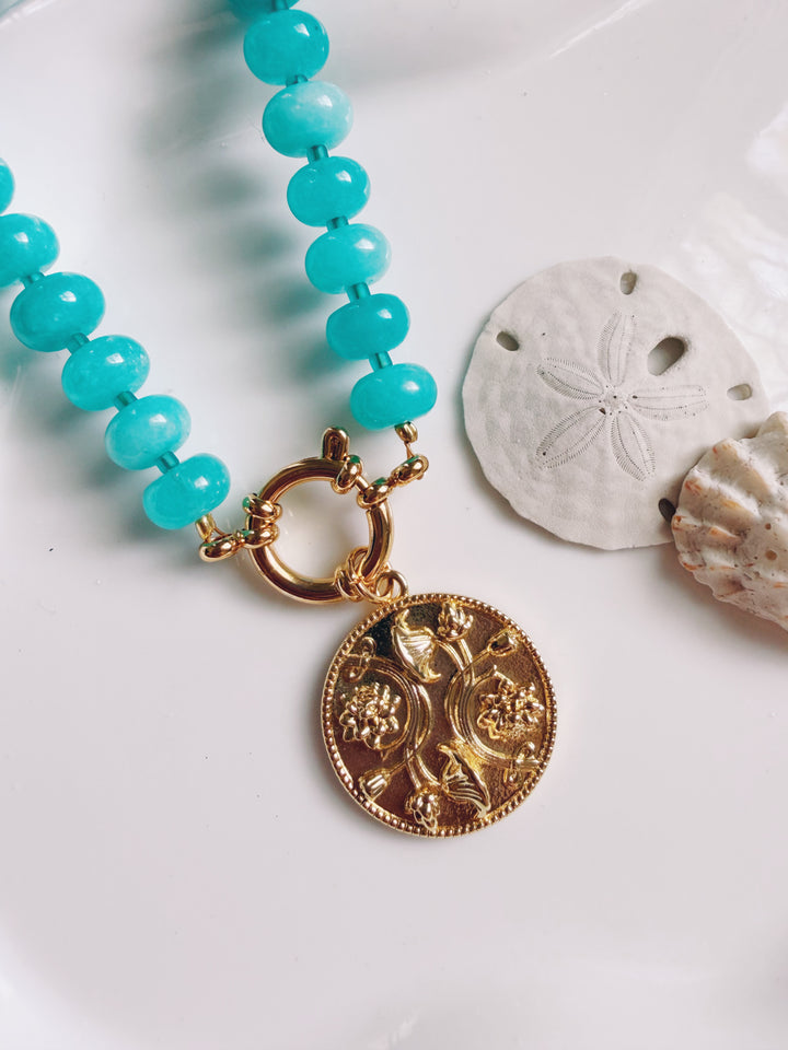 Daydream Necklace with Floral Pendant, Marine Dreams