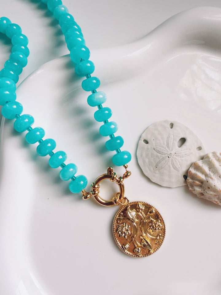 Daydream Necklace with Floral Pendant, Marine Dreams