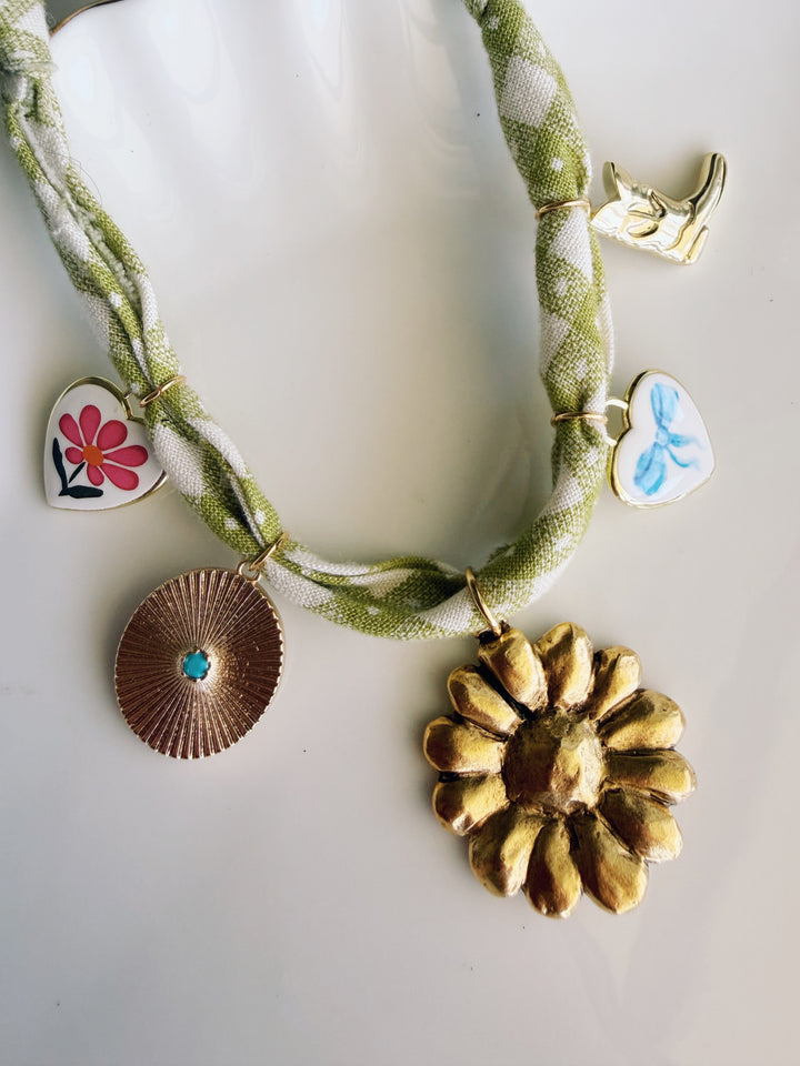 Gingham Bandana Necklace