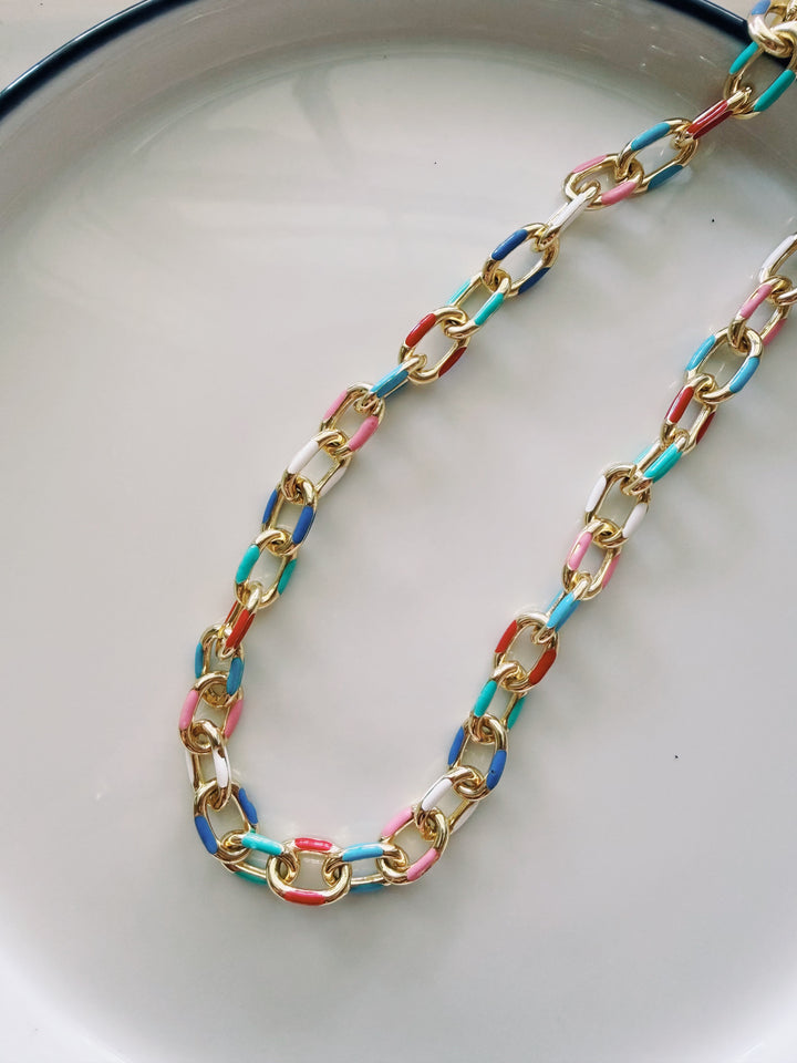 Enamel Chunky Chain, Marine Dreams