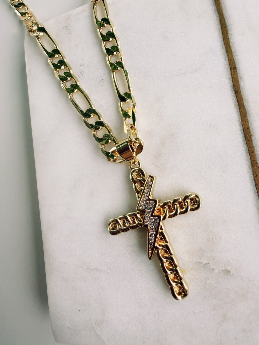 Lightning Cross Necklace, Field Warrior