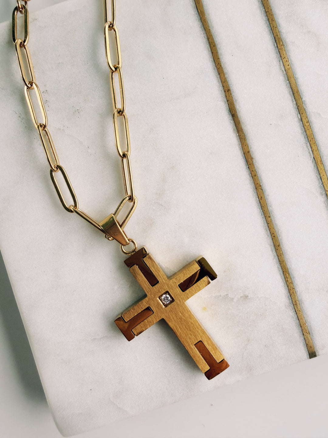 Stainless Steel Cross Necklace, Field Warrior