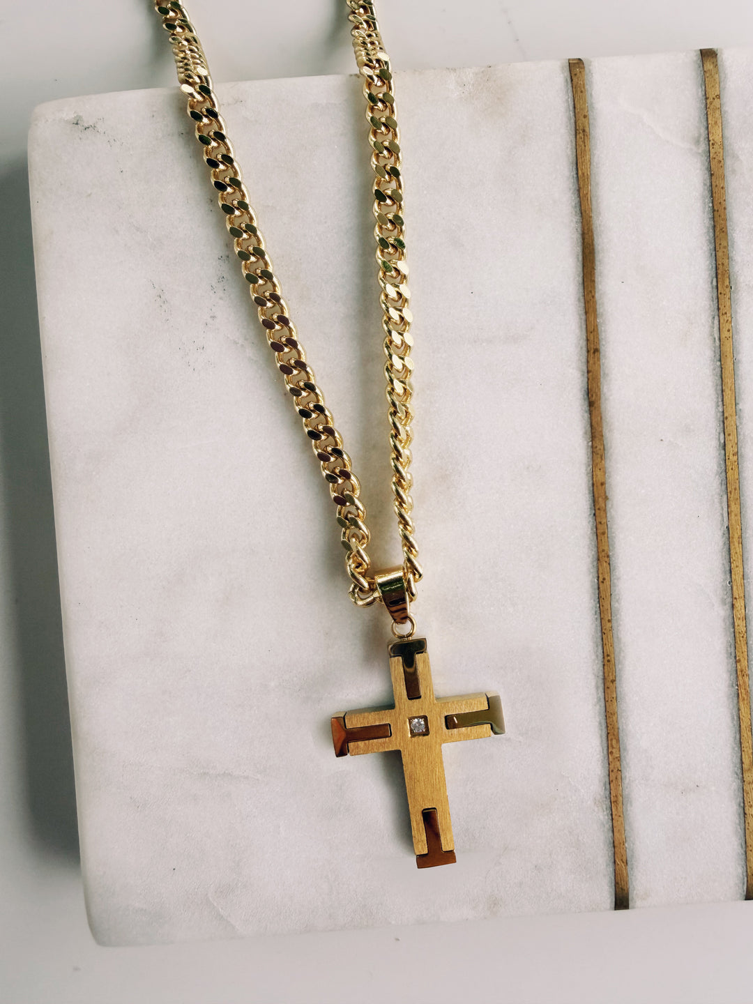 Stainless Steel Cross Necklace, Field Warrior