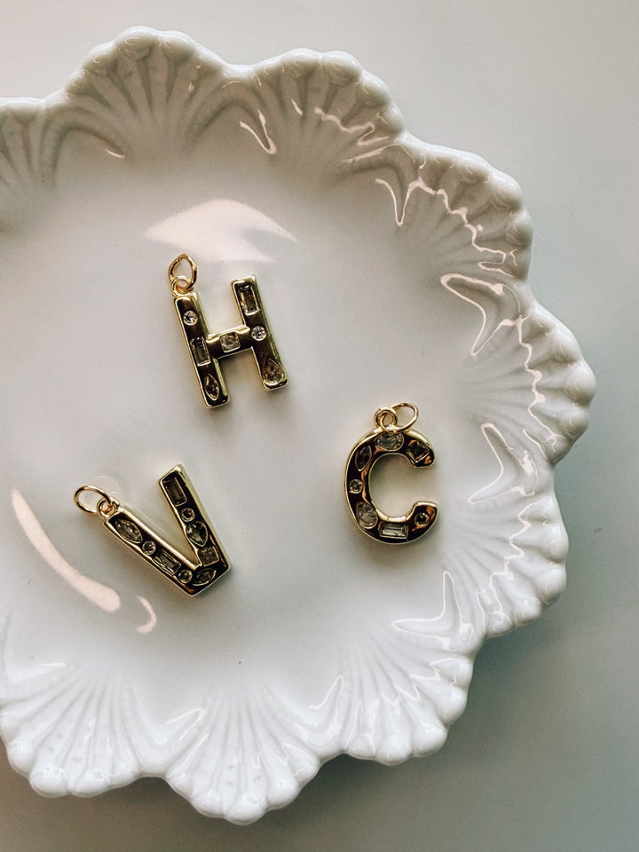 Gem Initial Charms