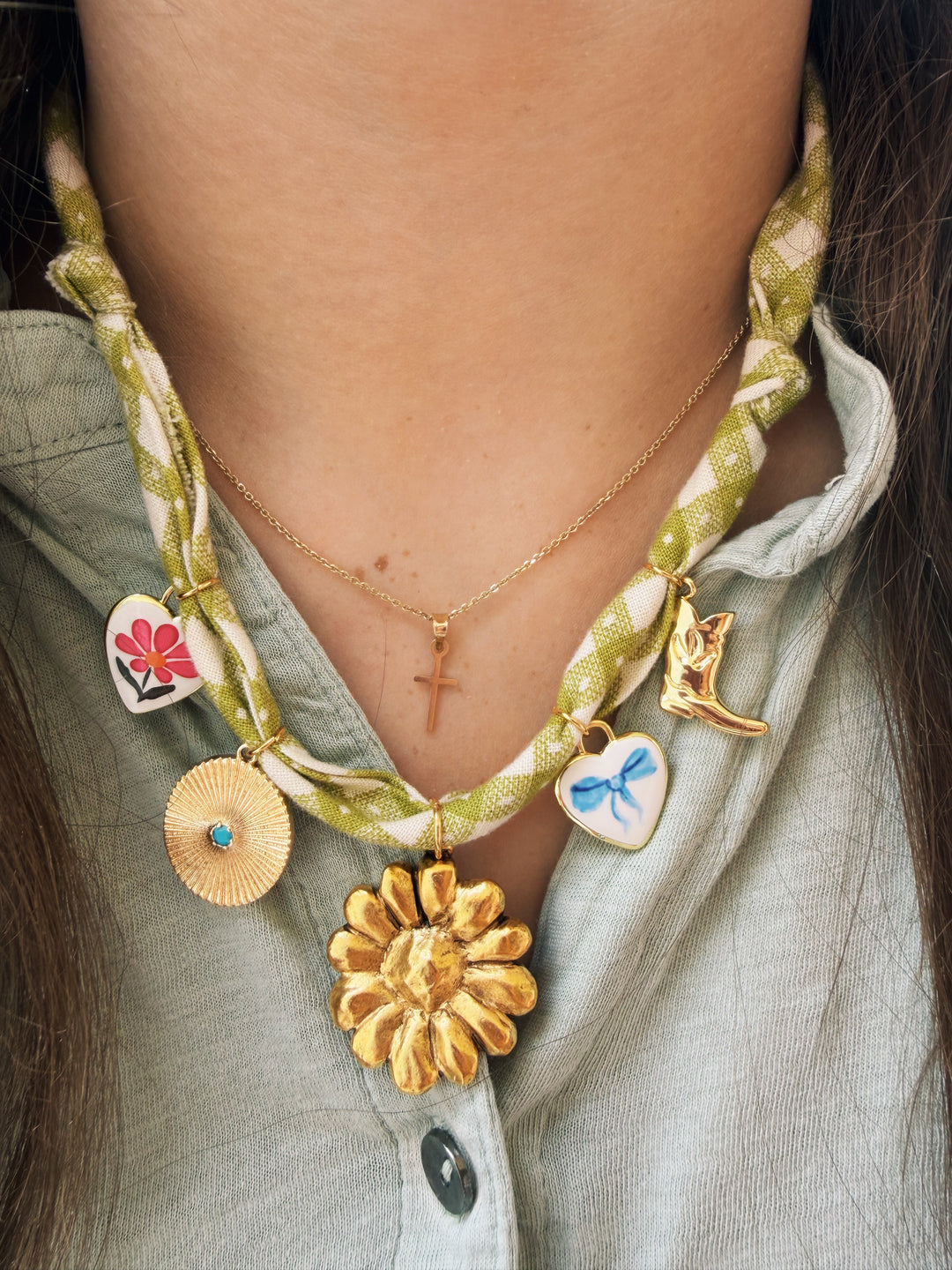 Gingham Bandana Necklace