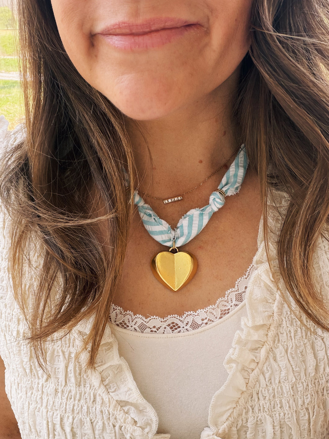 Great Love Seersucker Necklace
