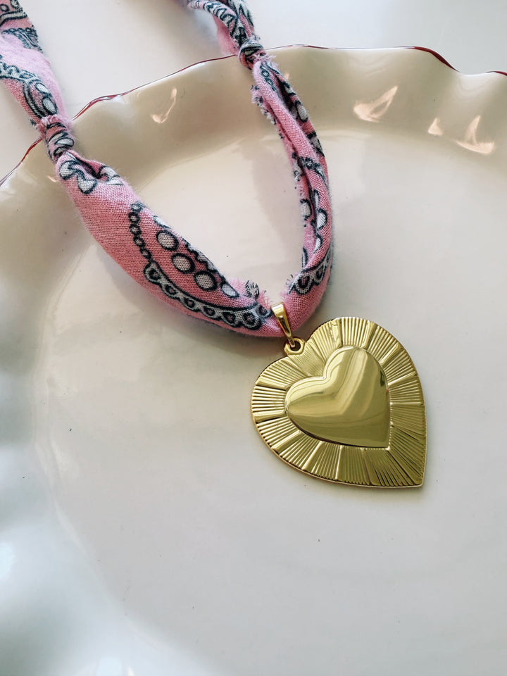Statement Heart Bandana Necklace