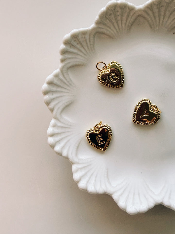 Heart Initial Charms