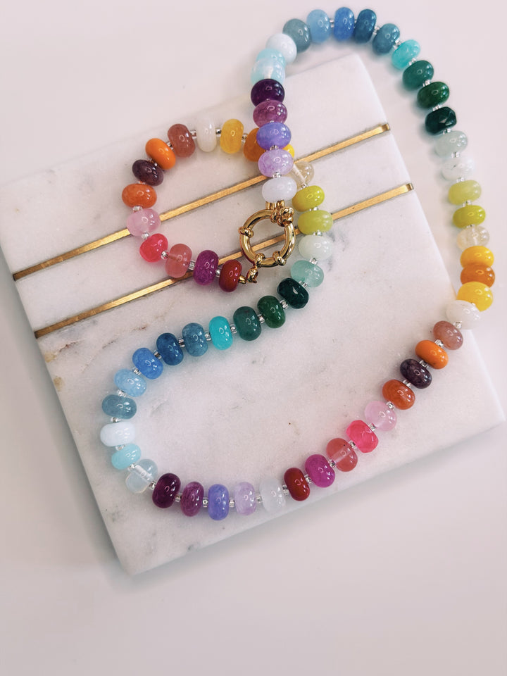 Joy Stone and Glass Necklace