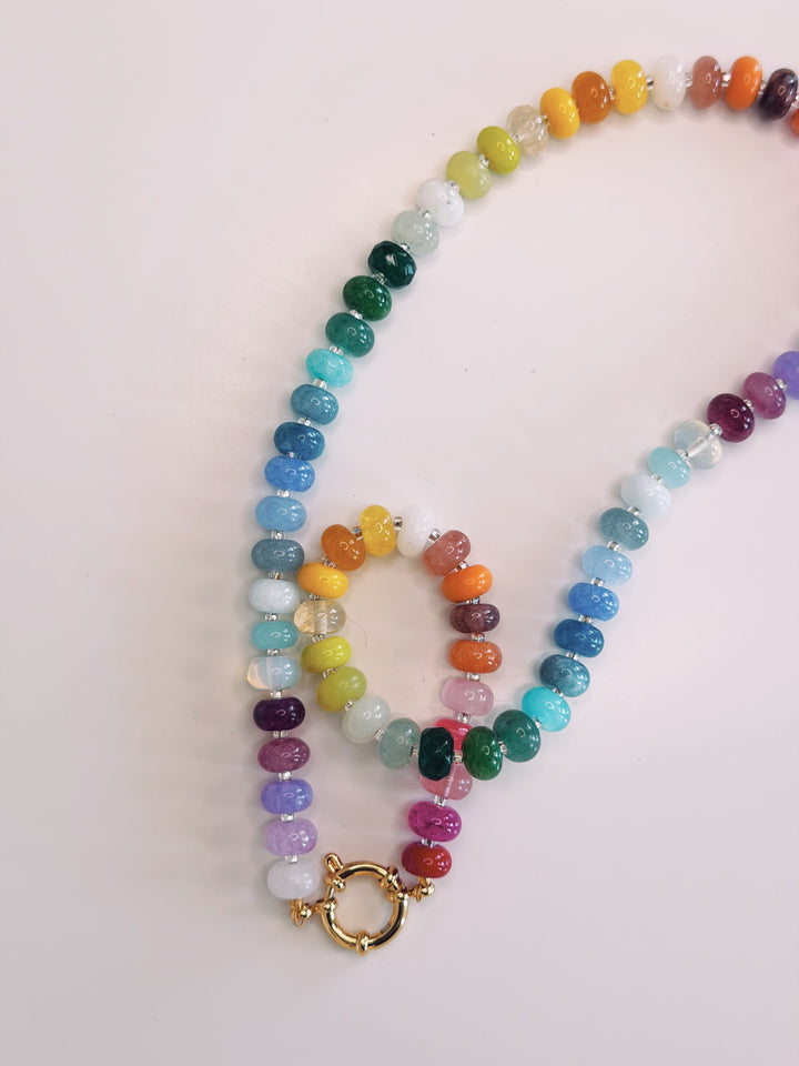 Joy Stone and Glass Necklace