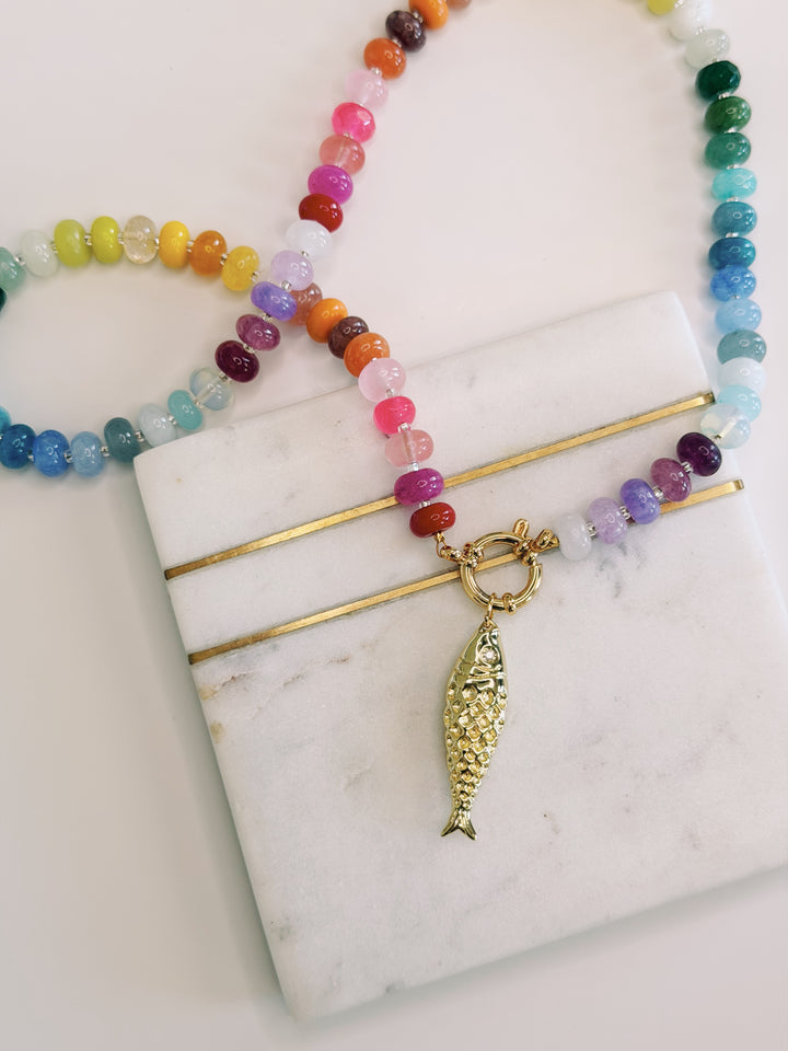 Joy Stone and Glass Necklace