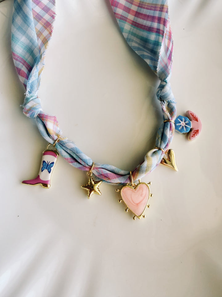 Plaid Bandana Necklace, Kids