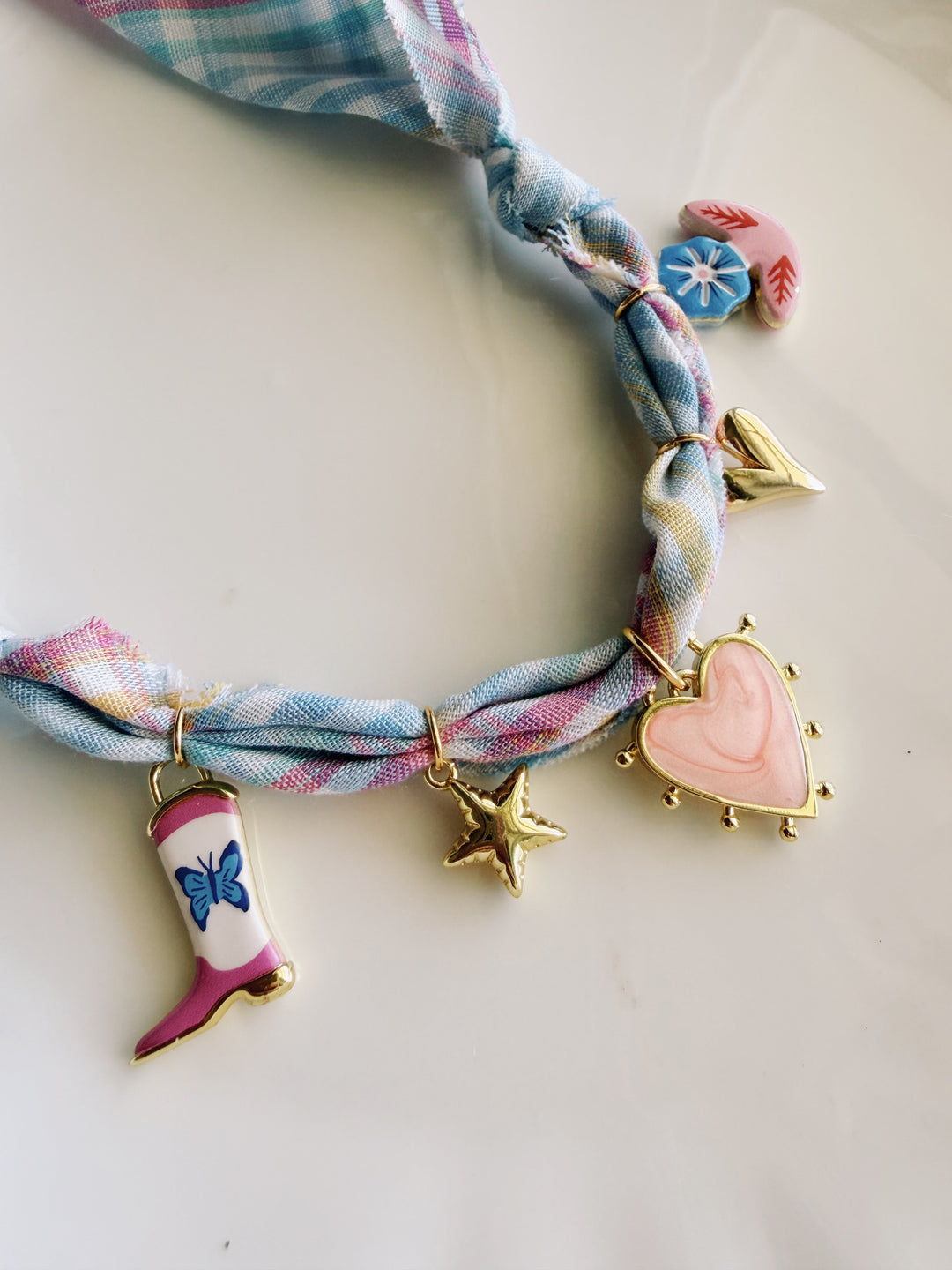 Plaid Bandana Necklace, Kids