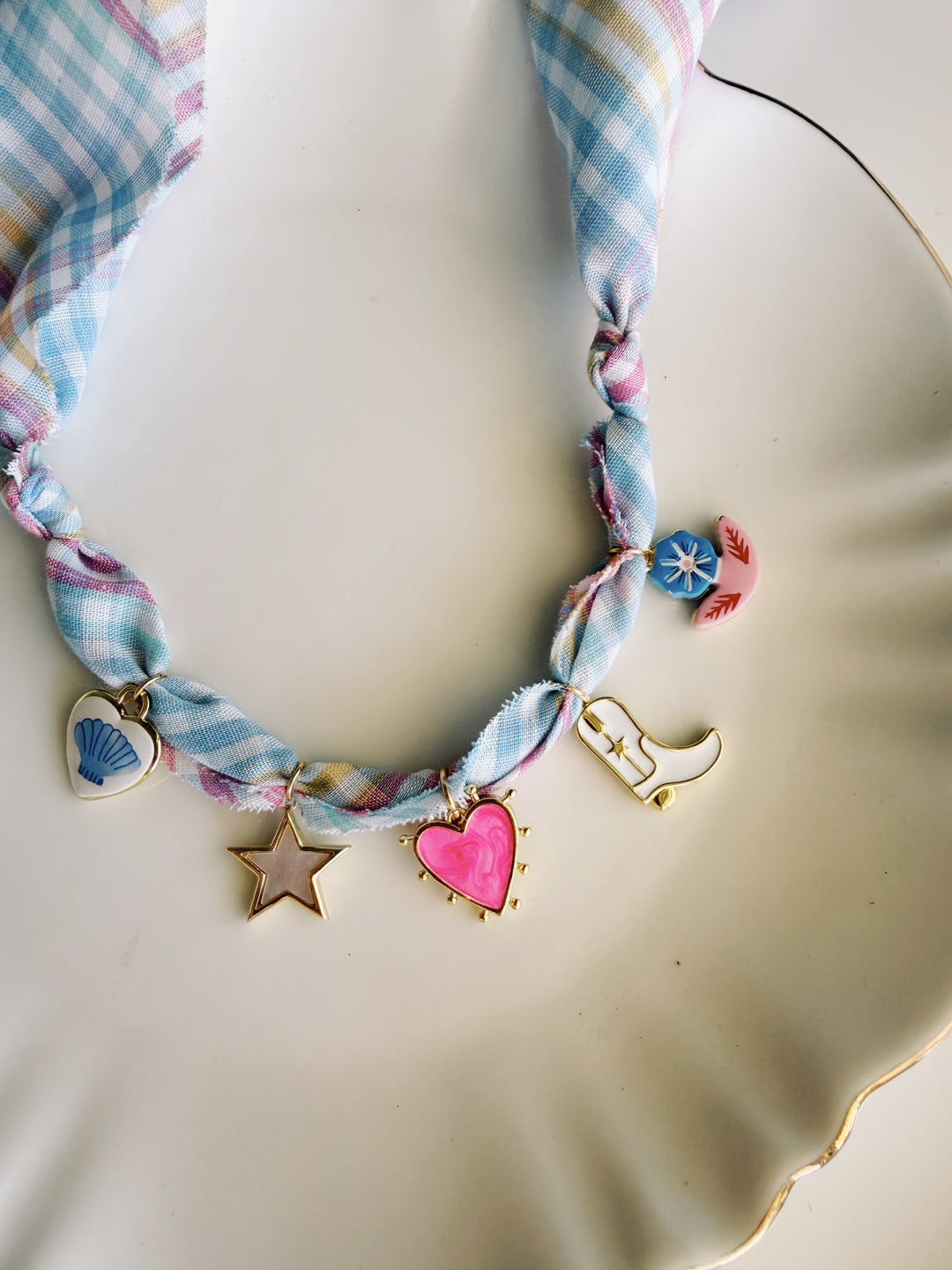 Plaid Bandana Necklace, Kids
