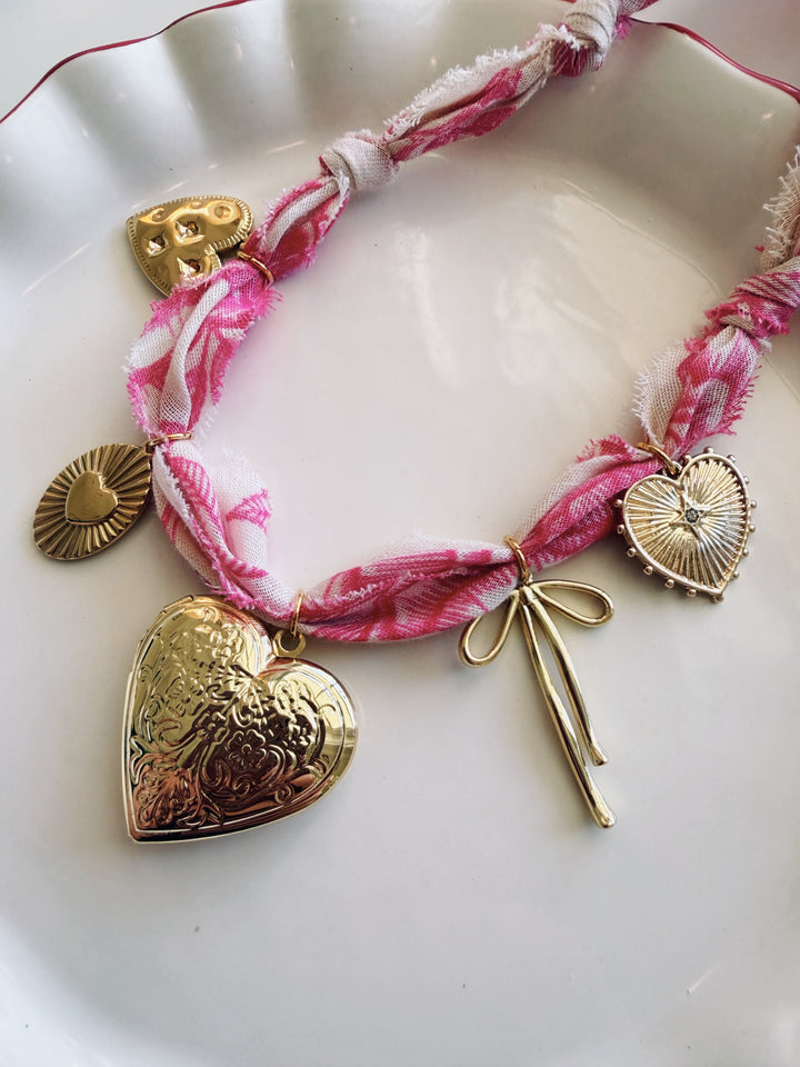 Valentine Locket Bandana Necklace