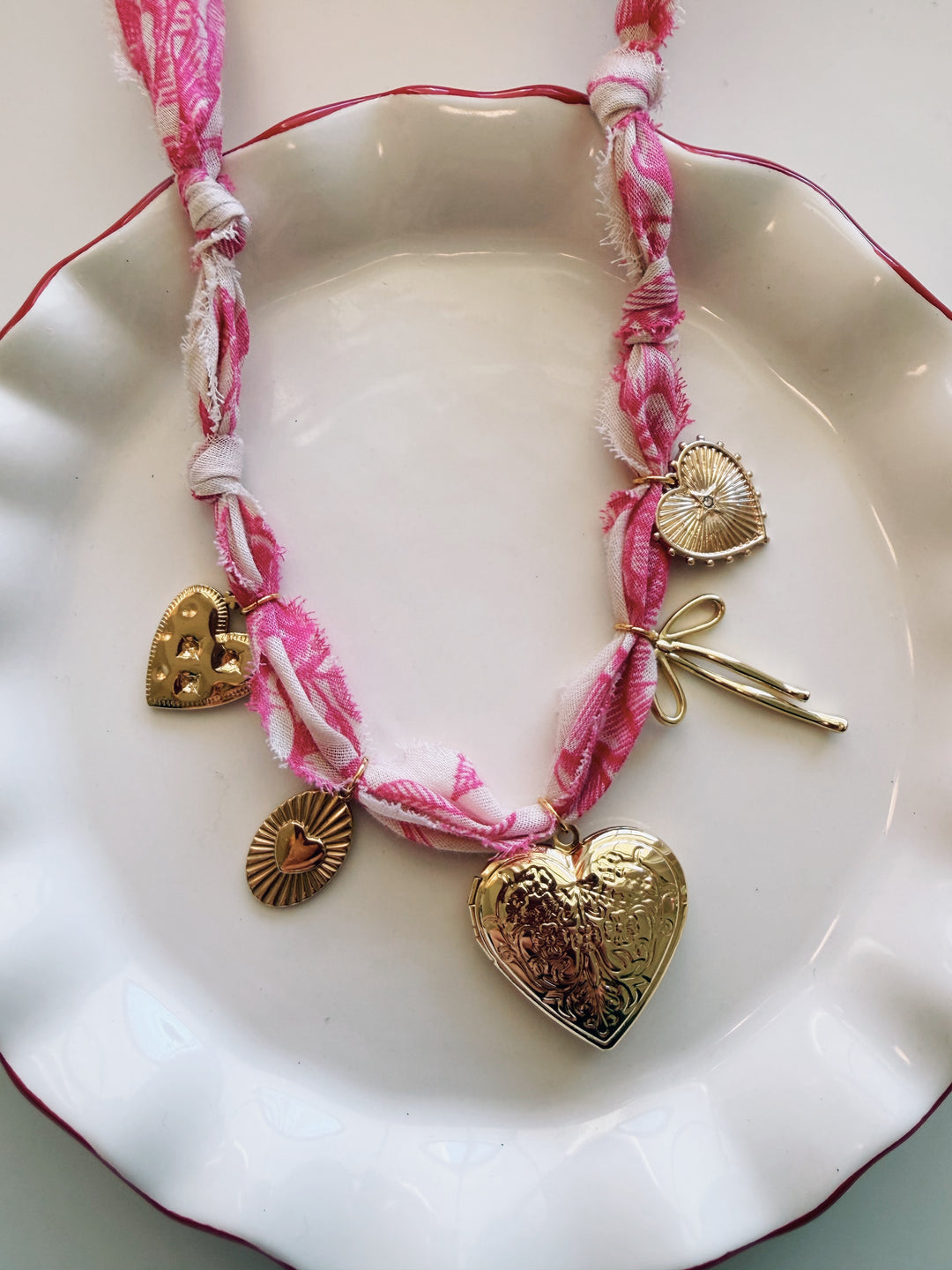 Valentine Locket Bandana Necklace