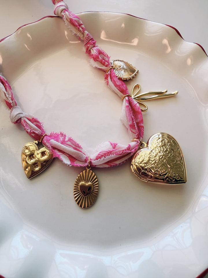 Valentine Locket Bandana Necklace