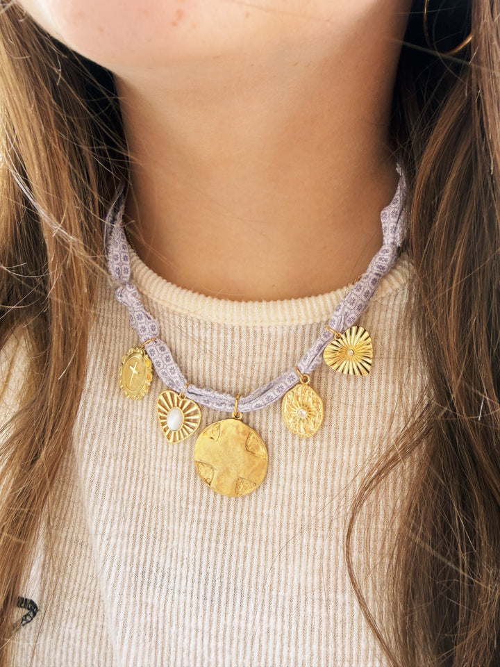 Lord's Prayer Lilac Necklace