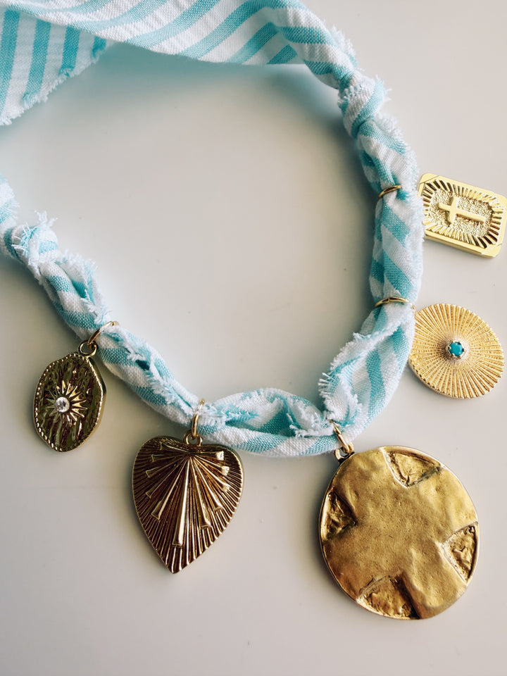 Lord's Prayer Seersucker Necklace