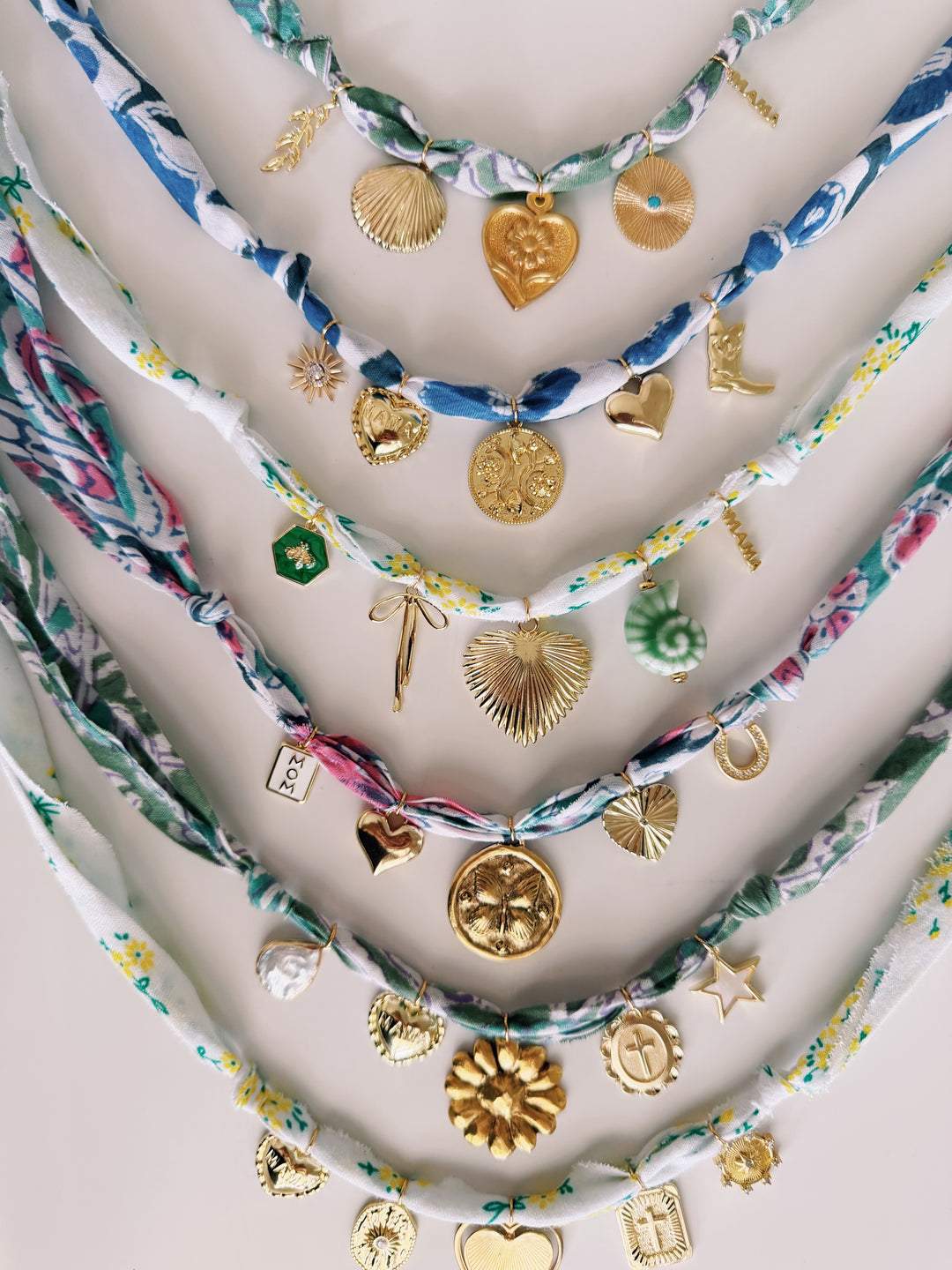 Mama Fabric Necklace, Blockprint & Bandana
