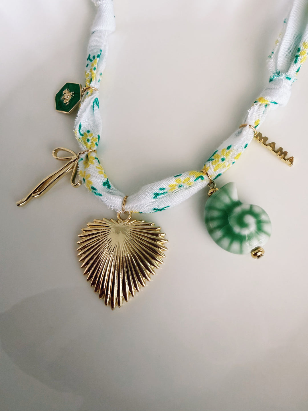 Mama Fabric Necklace, Blockprint & Bandana