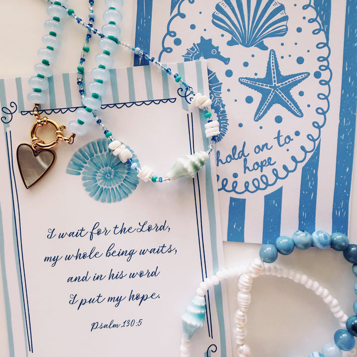 Conque Beaded Necklace, Marine Dreams