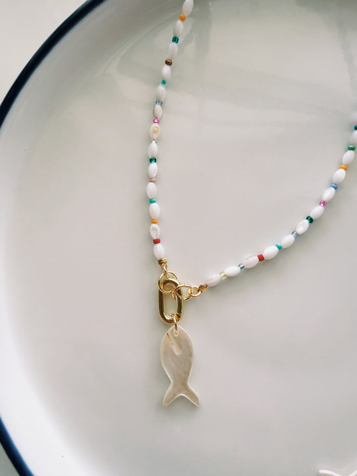 Mother of Pearl Fish Necklace, Marine Dreams