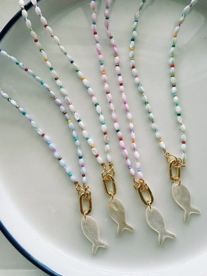 Mother of Pearl Fish Necklace, Marine Dreams