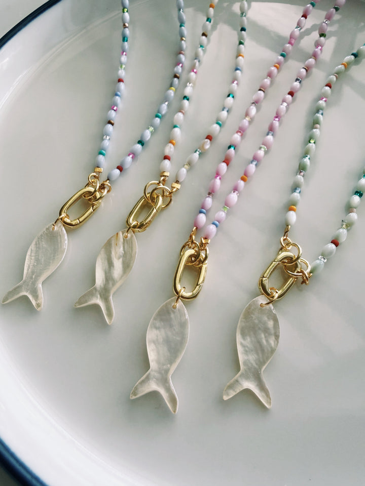 Mother of Pearl Fish Necklace, Marine Dreams