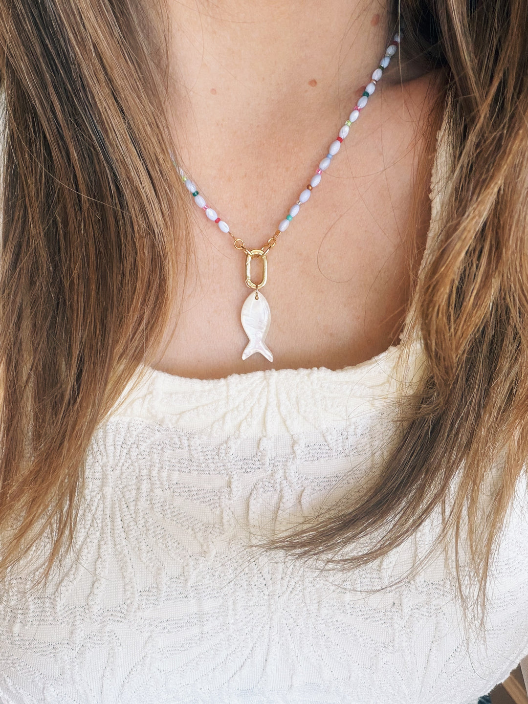 Mother of Pearl Fish Necklace, Marine Dreams