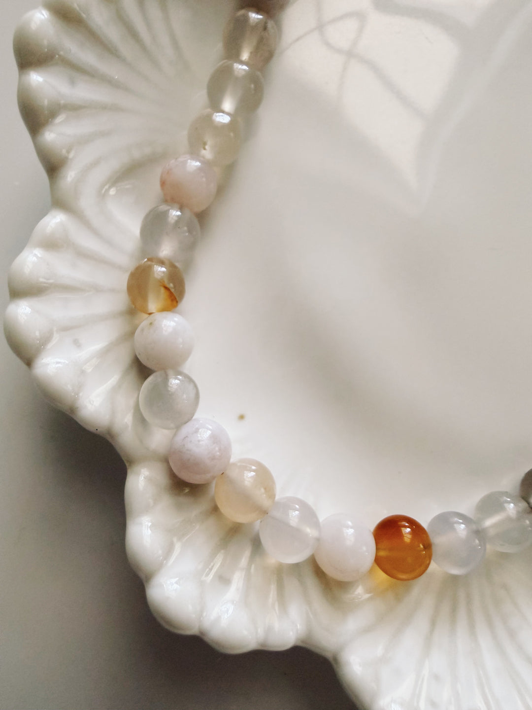 Cherry Agate Necklace, Vintage Flora