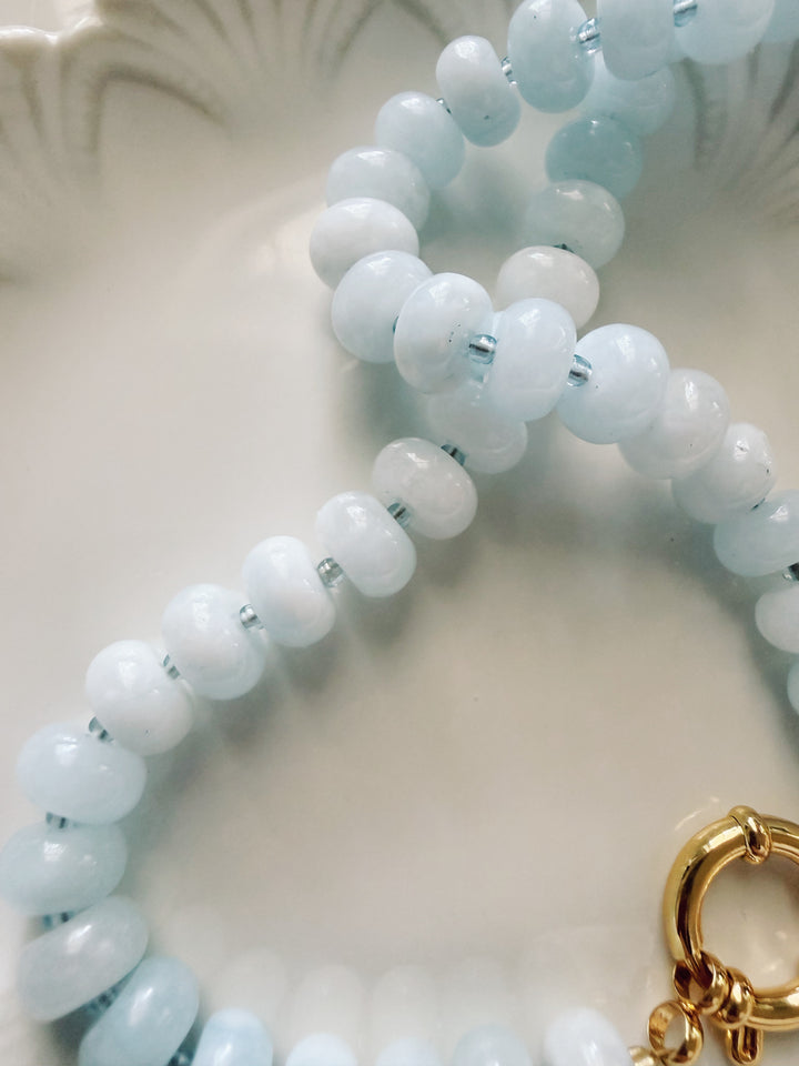 Sky Stone Necklace, Vintage Flora