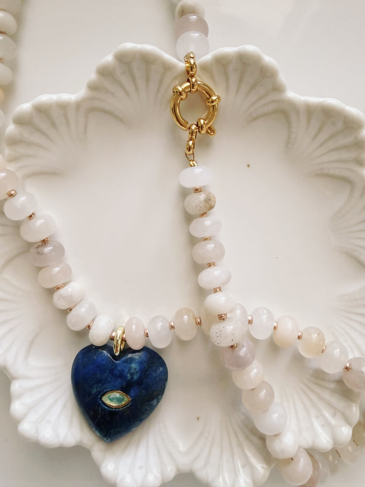 Desert Heart Necklace, Vintage Flora