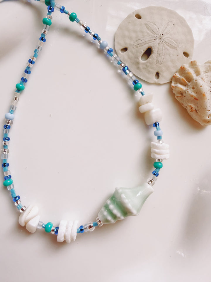 Conque Beaded Necklace, Marine Dreams