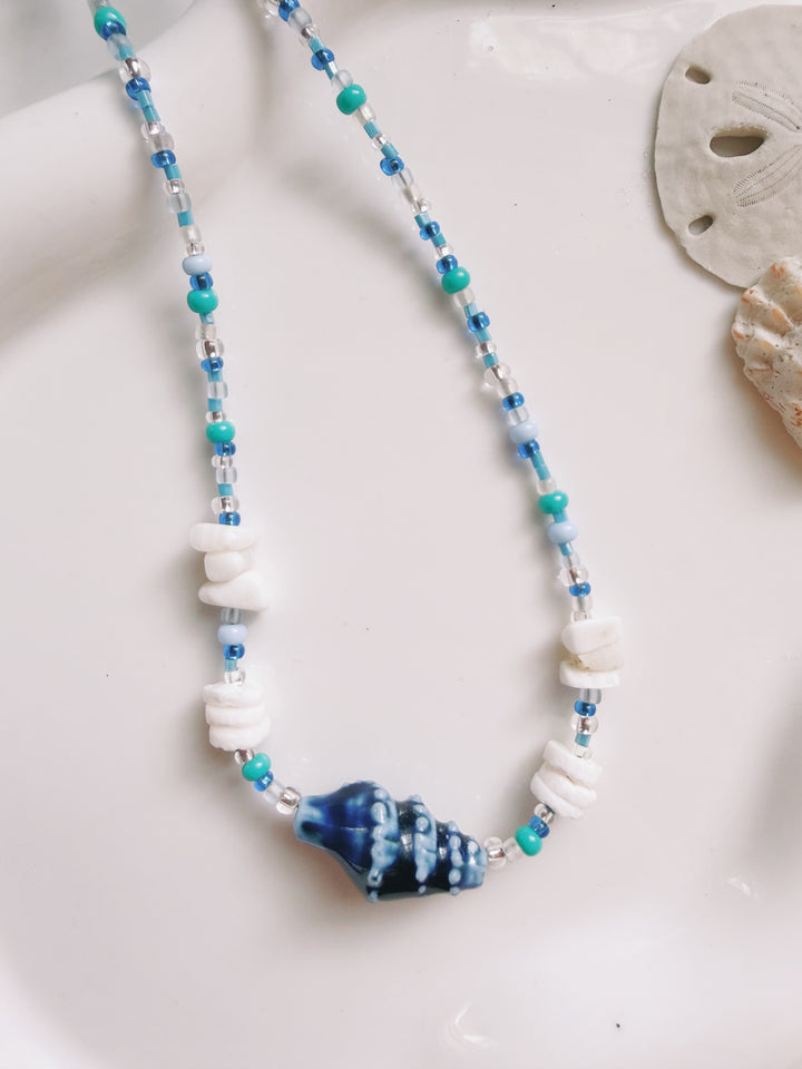 Conque Beaded Necklace, Marine Dreams