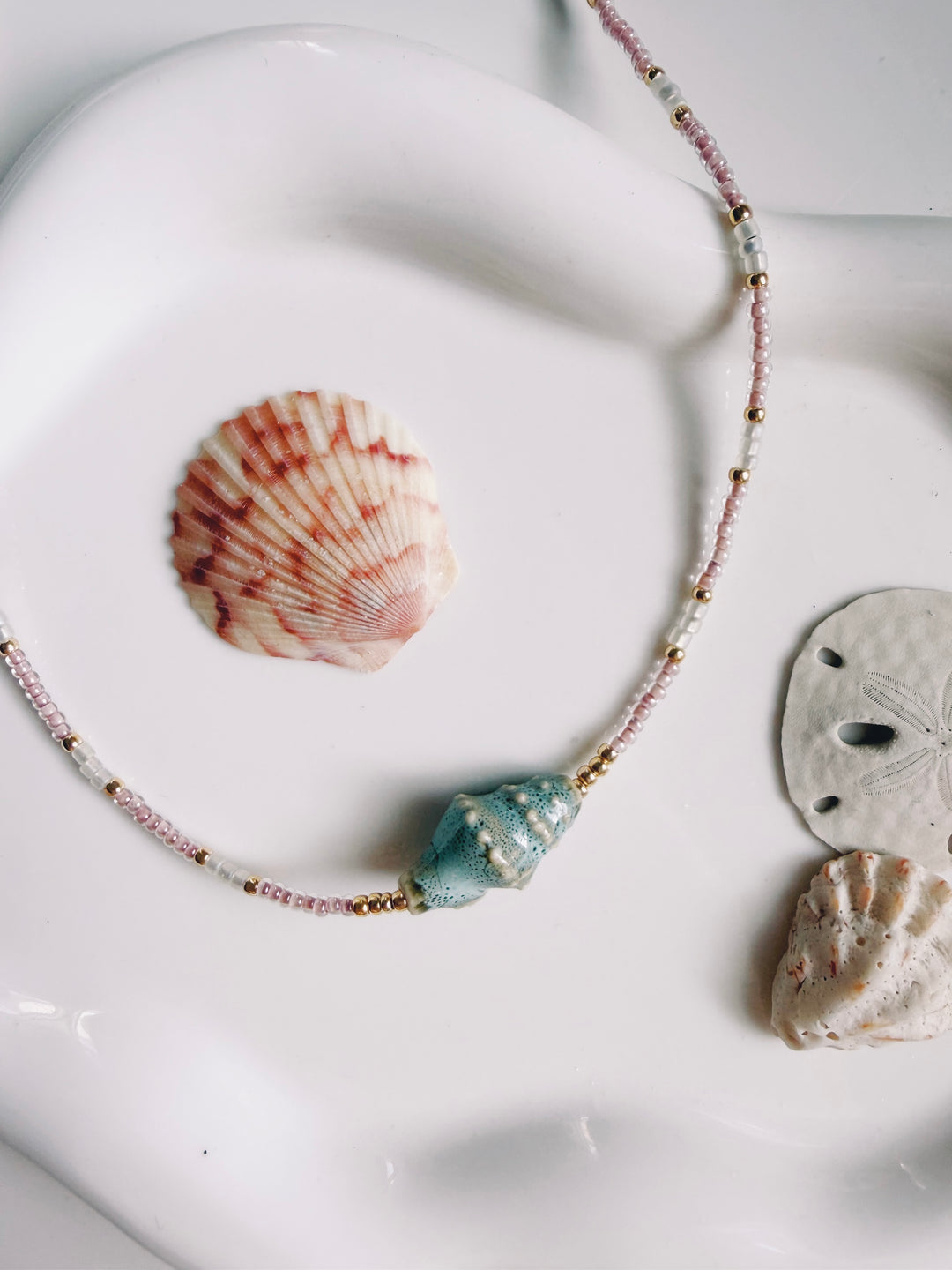 Conque Beaded Necklace, Marine Dreams