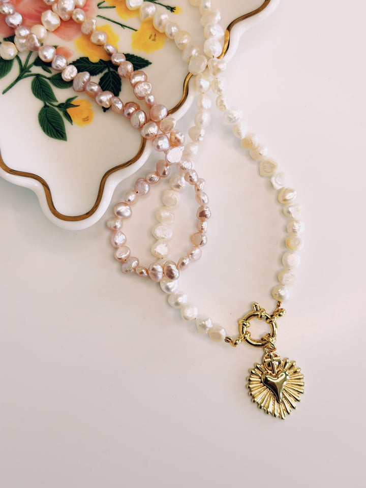 Pearl and Charm Necklace