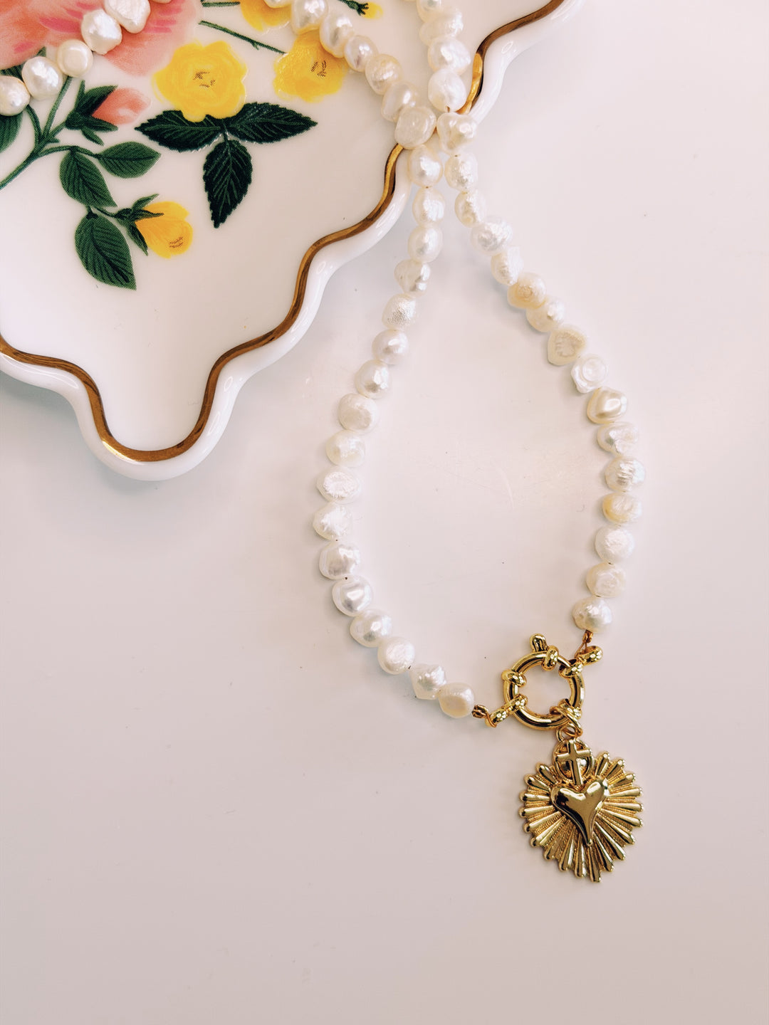 Pearl and Charm Necklace