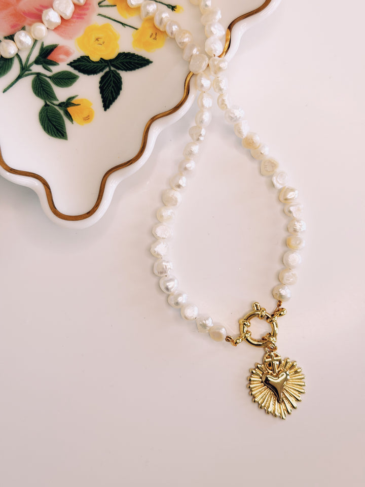 Pearl and Charm Necklace