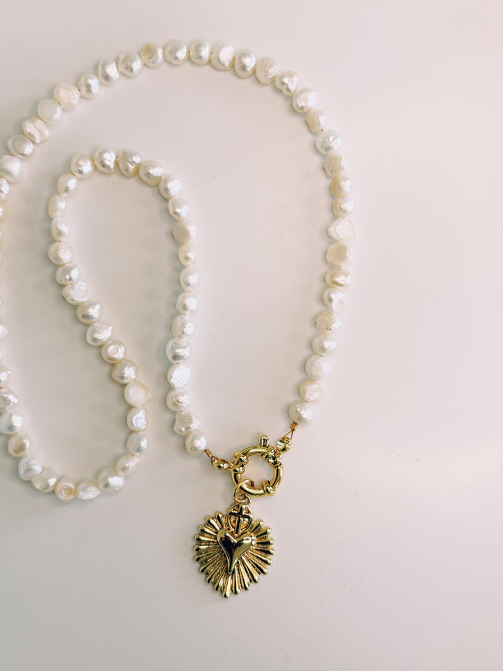 Pearl and Charm Necklace