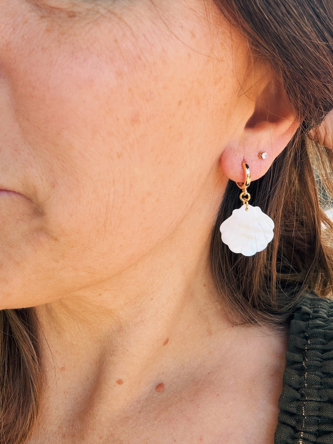 Mother of Pearl Shell Earrings, Marine Dreams