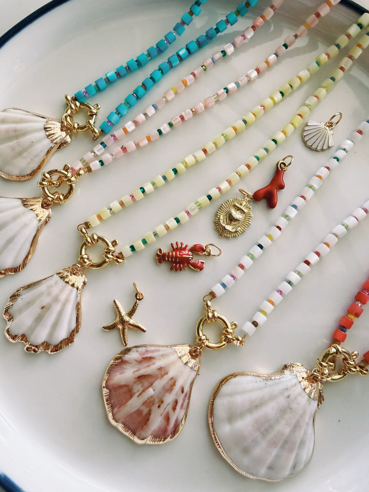 Shell Beads Necklace with Charm Set, Marine Dreams