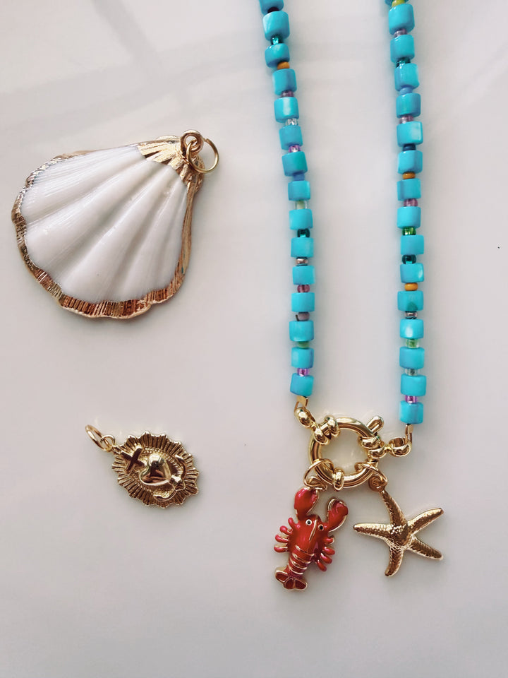 Shell Beads Necklace with Charm Set, Marine Dreams